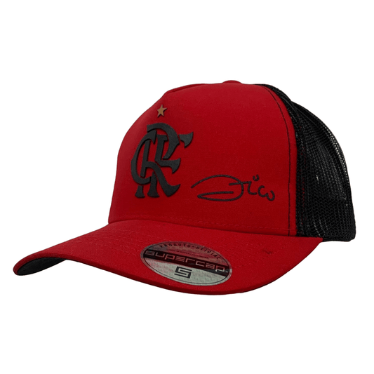 Boné Flamengo - Aba Curva CRF Silk 3D Zico Vermelho Super Cap
