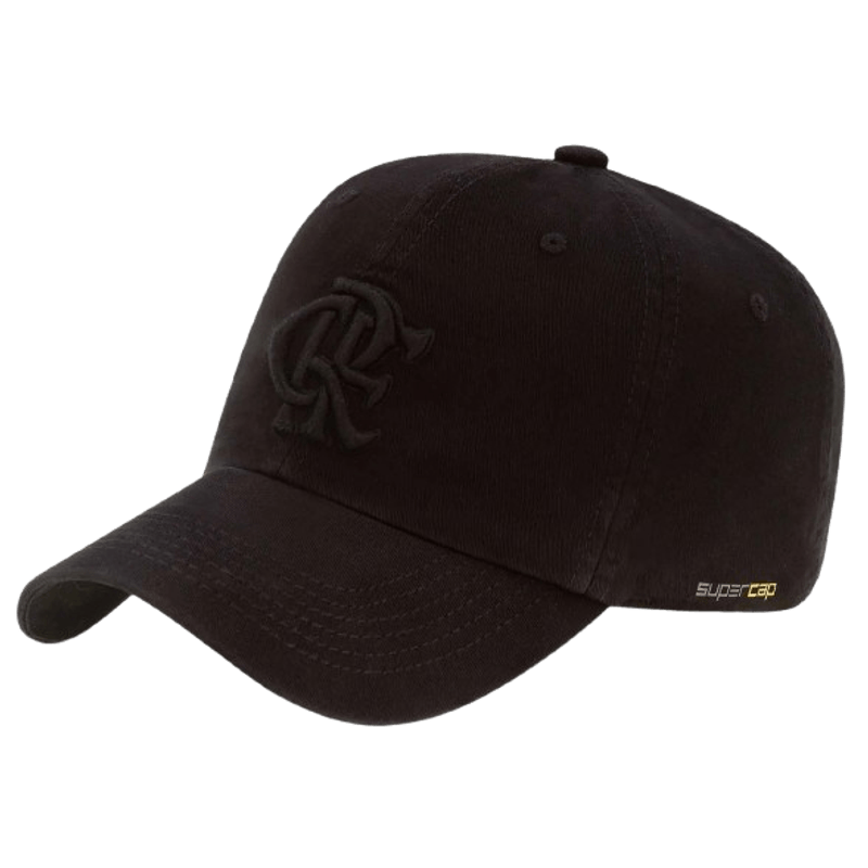 Boné Flamengo -  Aba Curva Zico 6 Gomos Preto