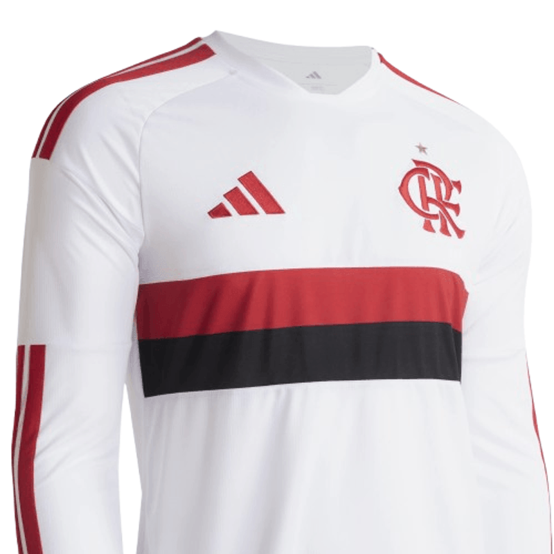 Manto Flamengo - Jogo 2 Branco Manga Longa Adidas 2026